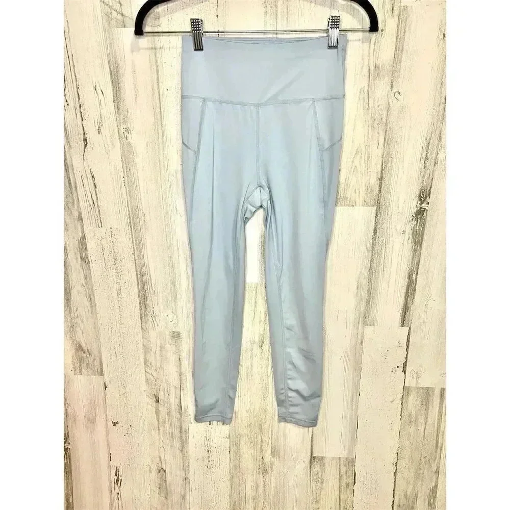 Sweaty Betty All Day 7/8 Leggings Sky Blue High Waist Pockets Womens US 4 XS